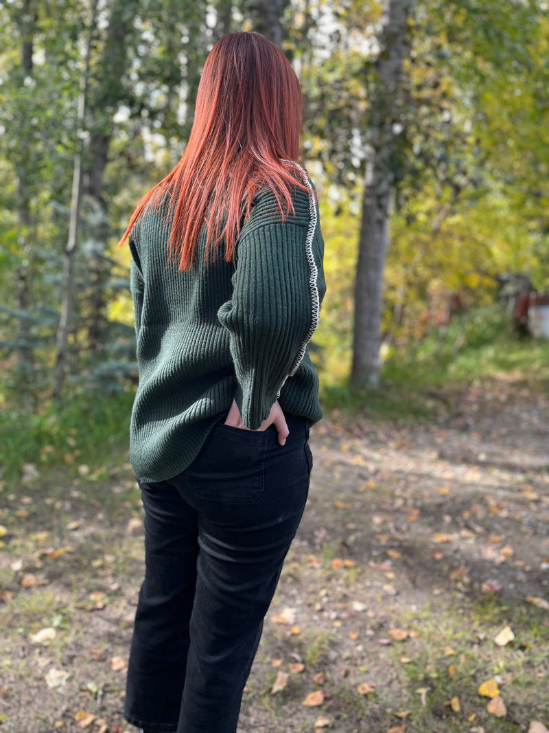 Evergreen Mock Neck