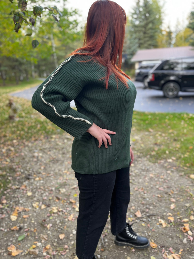 Evergreen Mock Neck