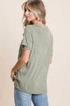 Olive Distressed T Shirt